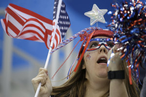 Diváčka počas zápasu Slovensko - USA.