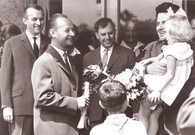 Alexander Dubček počas návštevy Martina v roku 1968.