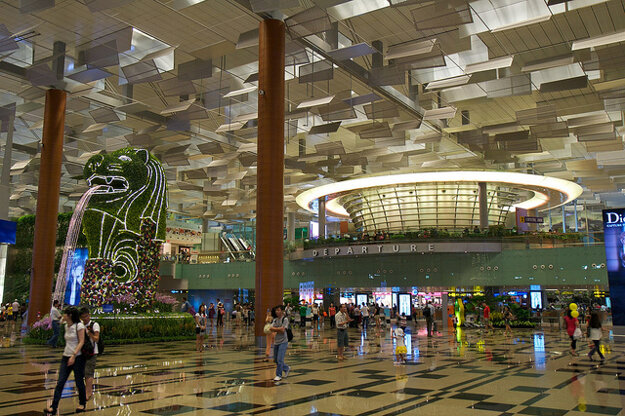 Letisko Changi v Singapure.