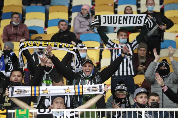 Momentka zo zápasu Dynamo Kyjev - Juventus Turín, Liga majstrov.