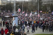 Protest v Minsku v nedeľu 1. novembra.