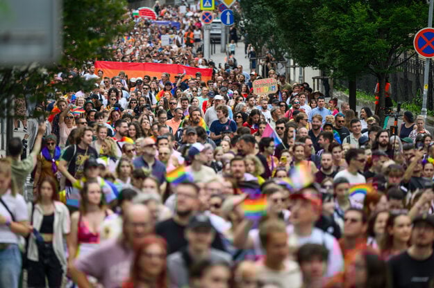 Na snímke účastníci 14. ročníka podujatia Dúhový Pride. (zdroj: TASR.)