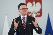 Szymon Holownia. predseda poľského Sejmu, dolnej komory parlamentu.