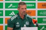 Hlavný tréner Jaroslav Hynek počas tlačovej konferencie FC Tatrana Prešov pred štartom nového ročníka Niké ligy.