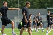 Futbalisti MŠK Žilina počas prvého tréningu