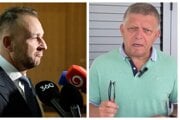 Líder Hlasu Matúš Šutaj Eštok a premiér Robert Fico.