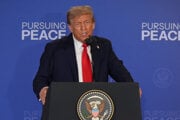 Americký prezident Donald Trump na tlačovej konferencii po samite s Vladimirom Putinom.