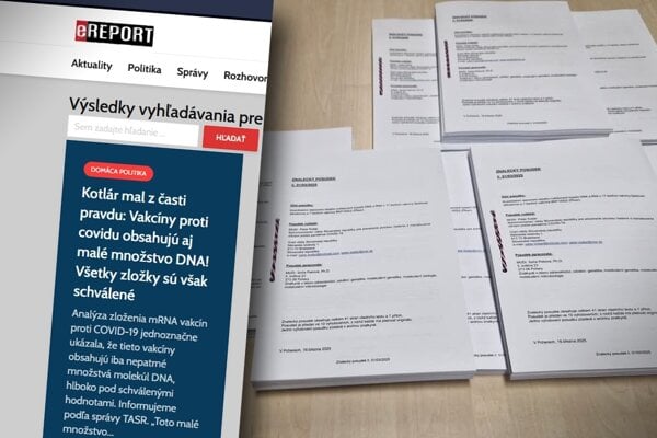 Znalecký posudok (vpravo) vypracovaný Soňou Pekovou.