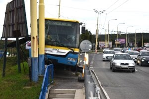 Nehoda autobusu v Košiciach.