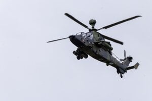 Vrtuľník Eurocopter Tiger nemeckého vojenského letectva.