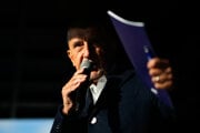 Andrej Babiš na predvolebnom mítingu v Prahe.