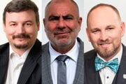 Zľava: Berényi, Čambal a Viskupič, títo traja už kandidovali na post župana Trnavského kraja viackrát.