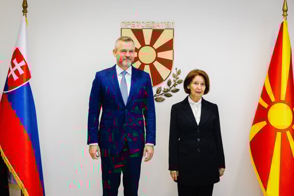 Prezident SR Peter Pellegrini a prezidentka Severného Macedónska Gordana Siljanovská-Davková.