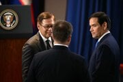 Americký minister zahraničných vecí Marco Rubio s predstaviteľmi Kambodže a Thajska v Kuala Lumpur.