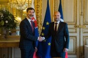 Blanár so svojím francúzskym náprotivkom Jeanom-Noëlom Barrotom.