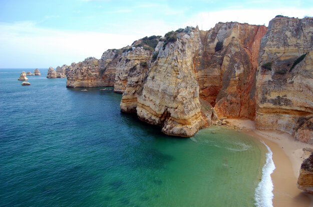Pobrežie v Algarve, Portugalsko.