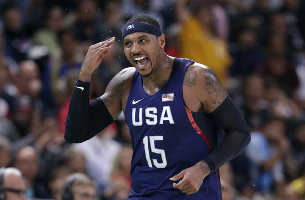 Carmelo Anthony patrí k najväčším hviezdam amerického výberu.