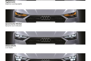 Ukážka svietenia Matrix LED svetiel s laserovou technológiou.