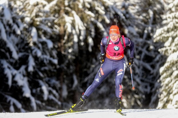Anastasia Kuzminová počas pretekov v Anterselve.