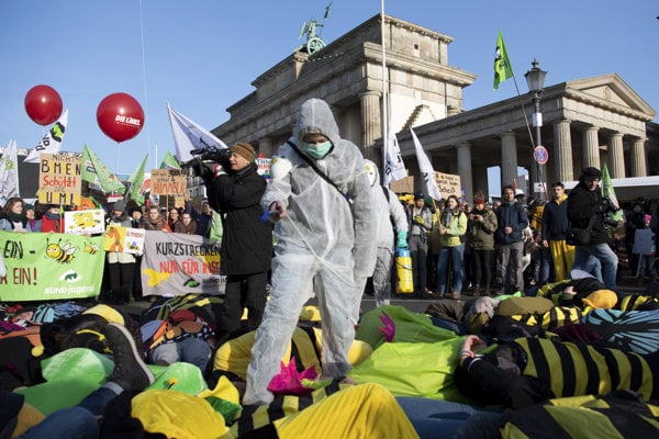V Berlíne protestovali proti priemyselnému poľnohospodárstvu