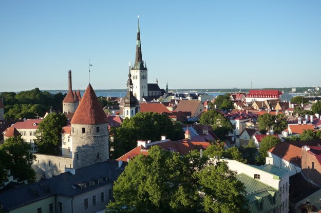 Tallinn, pohľad na centrum mesta.