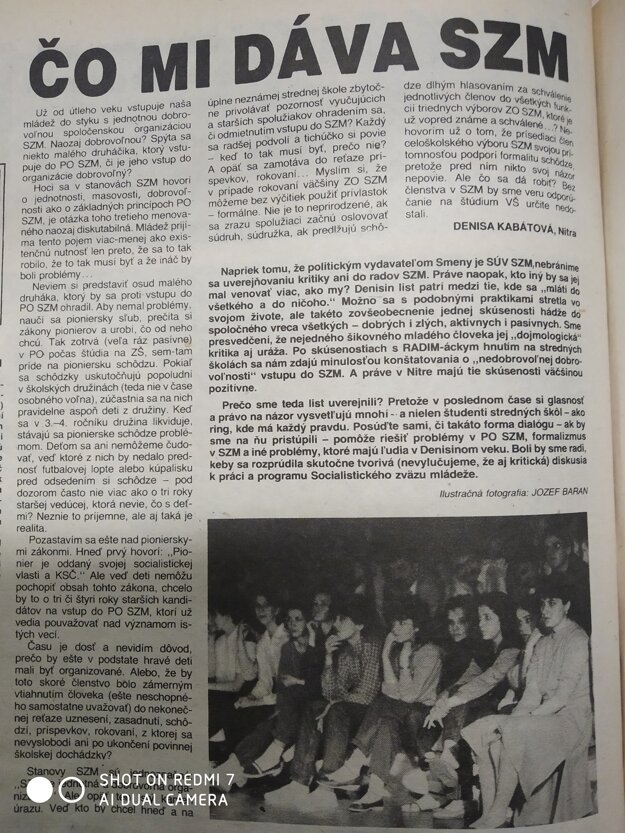 Text vyšiel v Smene 8. septembra 1989.