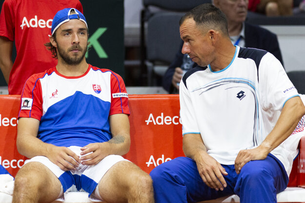 Dominik Hrbatý (vpravo) s aktuálnom slovenskou jednotkou Andrejom Martinom.