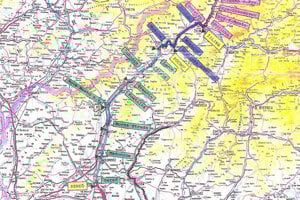Mapa vodnej cesta z roku 1989