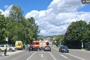 Miesto dopravnej nehody motocyklistu v Čadci.