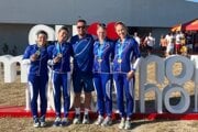 Členky víťazného ženského štvorkajaku na MS do 23 rokov v Montemore-o-Velho.