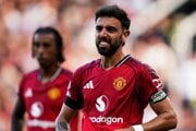Negatívna grimasa portugalského futbalistu Bruna Fernandesa.