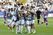 Radosť hráčov FC Košice po góle v zápase 7. kola futbalovej Niké ligy FC Košice - KFC Komárno.
