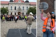 Protest v Lučenci prilákal okolo dvesto ľudí.