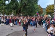 Minulotýždňový protest v Považskej Bystrici.