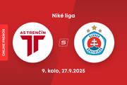 AS Trenčín - ŠK Slovan Bratislava: ONLINE prenos zo zápasu 9. kola Niké ligy.
