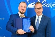 Milan Michalec s ministrom práce, sociálnych vecí a rodiny Erikom Tomášom. 
