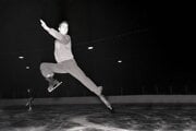 Karol Divín počas tréningu na majstrovstvách Európy 1958