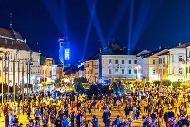 Banská Bystrica počas podujatia Svetlo v meste v roku 2024. (zdroj: N. Kuklovský)
