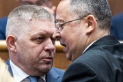 Premiér Robert Fico a minister financií Ladislav Kamenický.