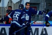 Radosť hokejistov HC SLOVAN Bratislava.