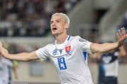 Tomáš Rigo (Slovensko) sa teší z gólu počas zápasu A-skupiny európskej kvalifikácie MS 2026 vo futbale Luxembursko - Slovensko. 