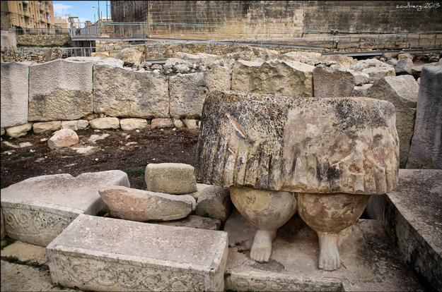 Archeologické nálezisko pri meste Tarxien na ostrove Malta.