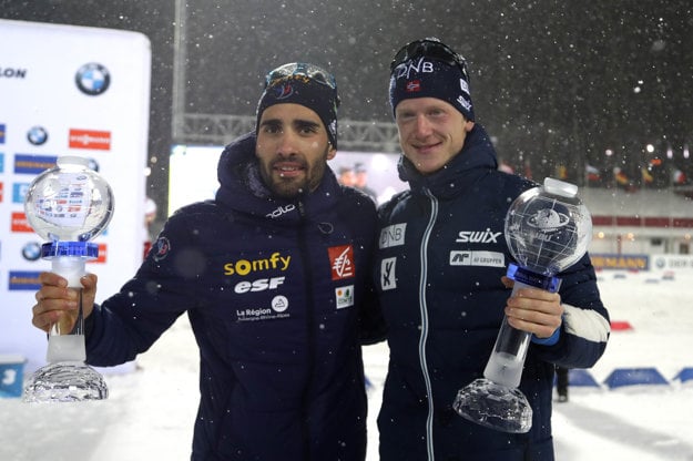 Martin Fourcade so svojím najväčším rivalom Johannesom Thingnesom Böom.