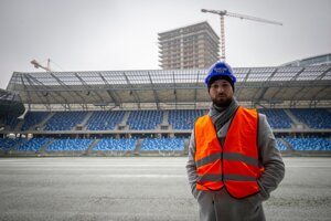 Ivan Kmotrík mladší na Národnom futbalovom štadióne na Tehelnom poli.