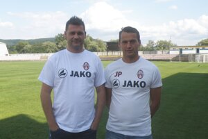 Tréneri Púchova. Zľava Vladimír Cifranič a Jozef Pagáč.