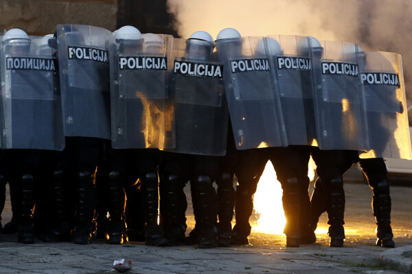 Protest v Belehrade.