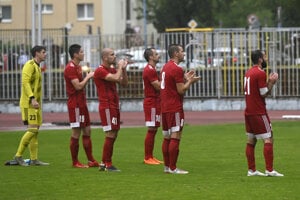 Futbalisti Banskej Bystrice na ilustračnej fotografii.