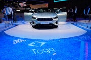 Elektromobil Togg T10F vystavený počas technologickej výstavy CES v januári 2024 v Las Vegas. 