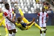 Futbalista Košíc Karlo Miljanič pri pokuse o zakončenie v zápase proti AS Trenčín. 