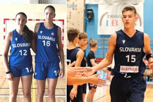 Vľavo dvojica Takáčová - Kozelová, vpravo Leo Šutka. 